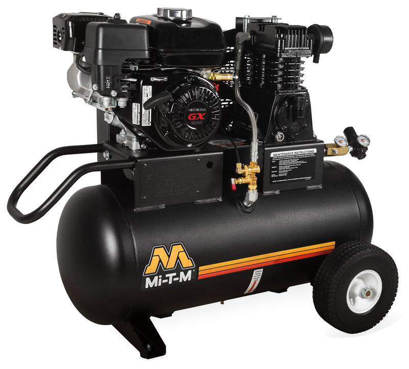 20 Gallon Single Stage Gas Air Compressor | Mi-T-M