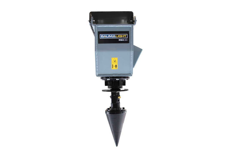 Studio side view of the RSX380 head, the hardened entry tip of the cone at the bottom