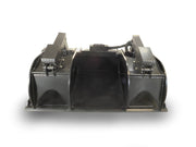Glacier Extreme grapple bucket, head-on view of the bucket and the two clamp arms