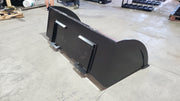 Glacier Extreme high-capacity material bucket seen from behind and above, showing the full back panel and the rolled top