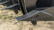 Glacier Extreme rake and brush grapple, close view of the tine tips and the bolted tine mounts