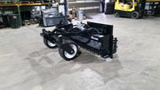 Glacier soil conditioner on a shop floor, angled view along the roller and the offset drive housing