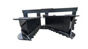 Glacier tree puller, studio view of the two serrated clamping jaws open on the mounting frame