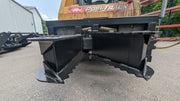 Glacier tree puller on an ASV track loader, head-on view of the two serrated jaws closed together