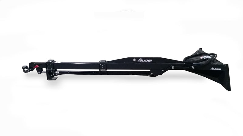 Glacier truss boom, studio side view showing the boom sections, mounting plate, and hook end