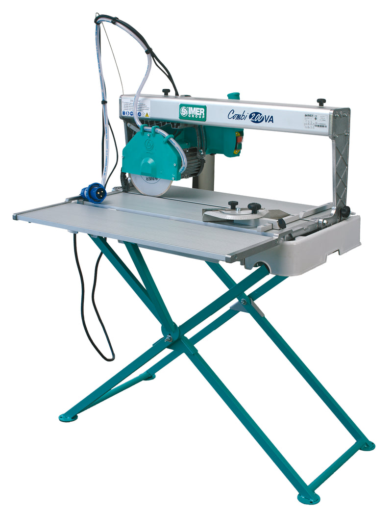 IMER Combicut 200VA overhead rail tile saw with side table and water pump