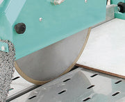 IMER Combicut 350 iPower tile and masonry saw, blade head over the cutting tray
