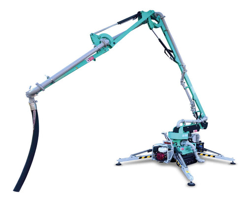 IMER Gerris 800 crawler concrete placing boom, boom extended over a slab pour