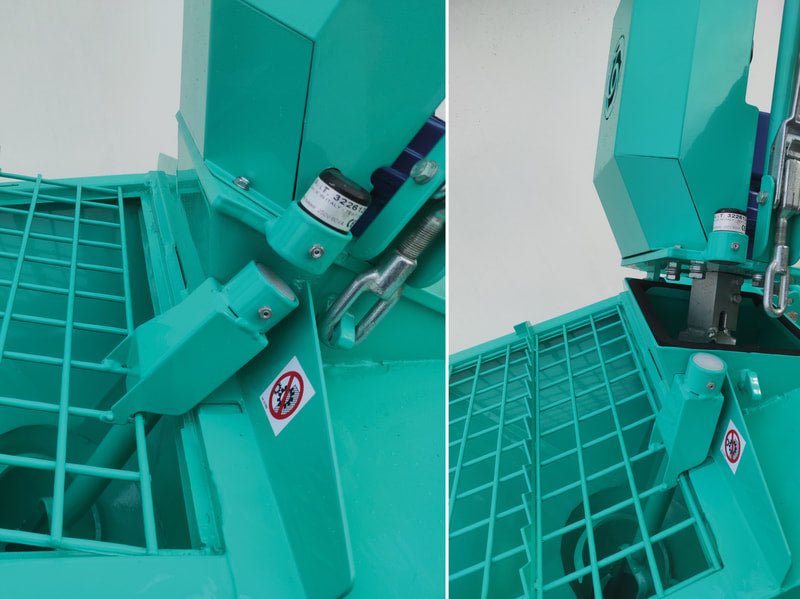 IMER Koine 3.1 continuous mortar pump, safety grate over the mixing hopper