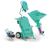IMER Koine 3.1 continuous mortar pump, broken down into sections for transport