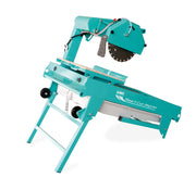 IMER Masonry 350 brick and block saw, legs folded for transport