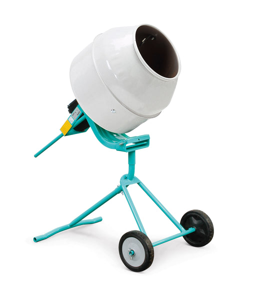 IMER Minuteman II electric mixer on tripod stand, steel drum