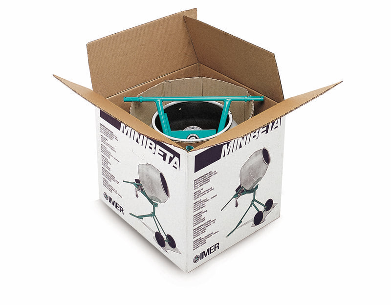IMER Minuteman II electric mixer, packaged in its shipping carton