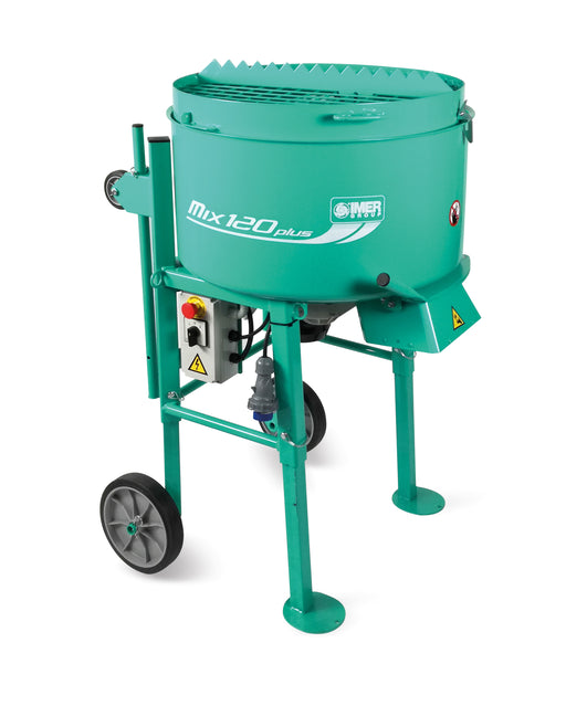 IMER Mix 120 vertical shaft mixer with open grate