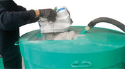 IMER Mix 360 towable vertical shaft paddle mixer, bag-breaking grate over the drum opening