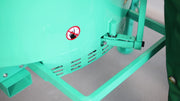 IMER Mix 750 towable vertical shaft paddle mixer, discharge handle detail