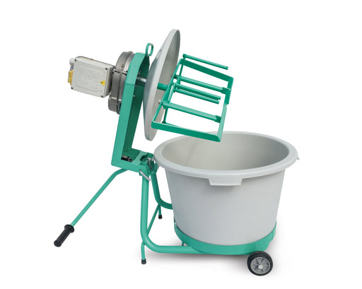 IMER Mix-All 60 portable paddle mixer with mixing bucket and protective cover