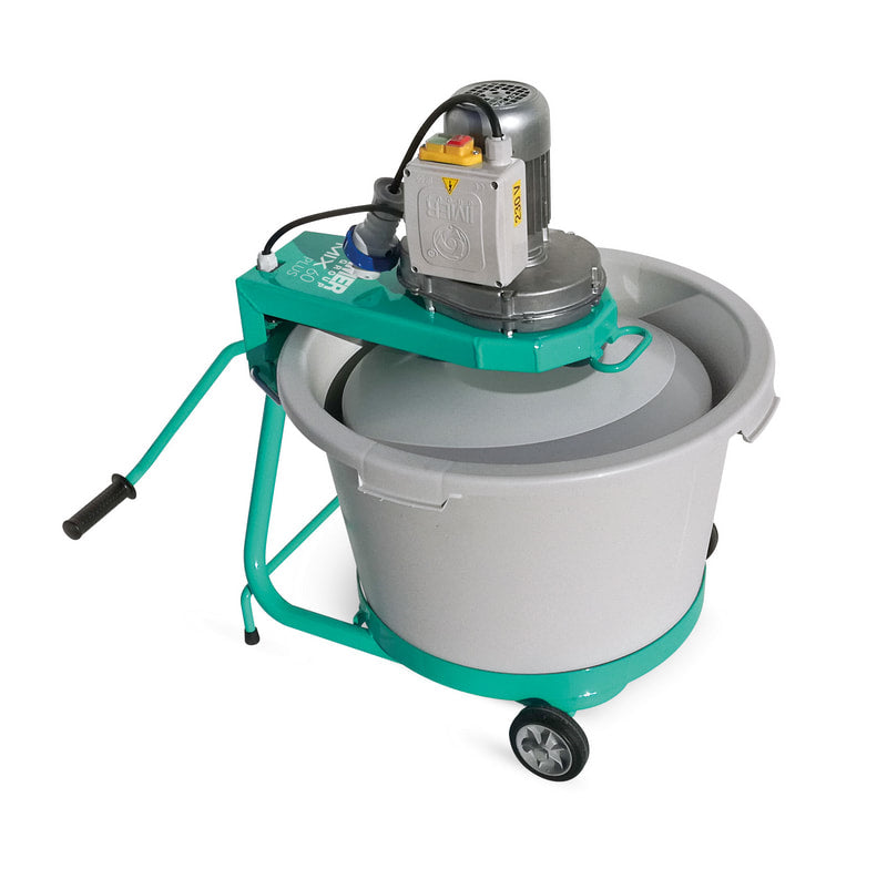 IMER Mix-All 60 portable paddle mixer, closed for transport, top view