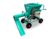 IMER Spin Max continuous mixer with hopper, removable chute, and wheelbarrow-style handle
