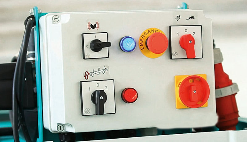 IMER Step-Up 120 towable mortar and grout pump, control panel detail