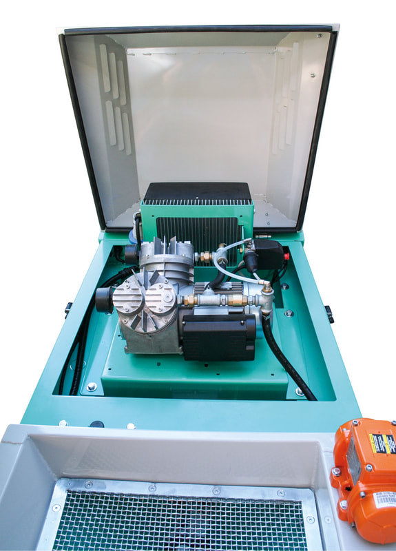 IMER Step-Up 120 towable mortar and grout pump, onboard compressor detail
