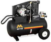 Mi-T-M 20 gallon single stage electric air compressor, horizontal tank with transport wheels
