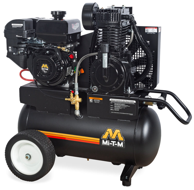 Mi-T-M 20 Gallon Two Stage Gas Air Compressor, Portable, Mi-T-M engine