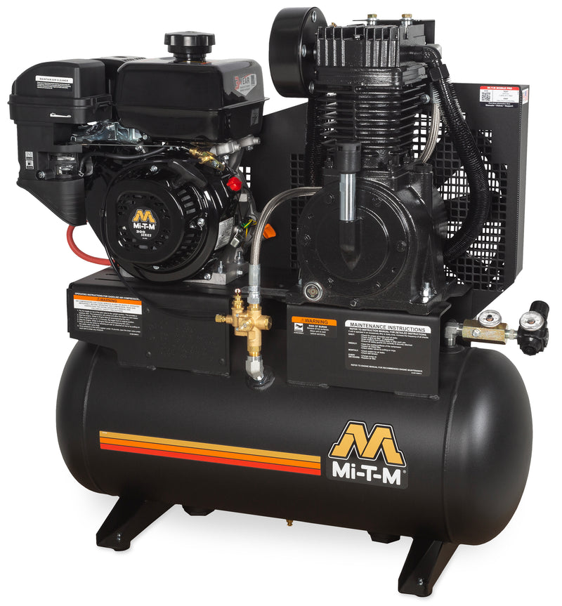 Mi-T-M 20 Gallon Two Stage Gas Air Compressor, Stationary, Mi-T-M engine