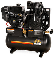 Mi-T-M 20 Gallon Two Stage Gas Air Compressor, Stationary, Mi-T-M Electric Start engine
