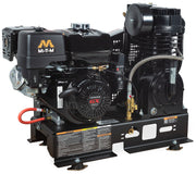 Mi-T-M gas air compressor, base mount assembly on a skid frame without a tank