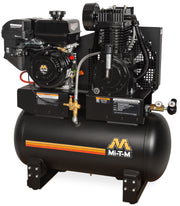 Mi-T-M 30 Gallon Base-Mount Two Stage Gas Air Compressor, Tank-Mount, Mi-T-M engine