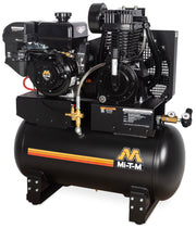 Mi-T-M 30 Gallon Base-Mount Two Stage Gas Air Compressor, Tank-Mount, Mi-T-M Electric Start engine
