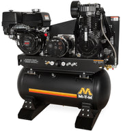 Mi-T-M 30 gallon two stage air compressor generator combo, horizontal tank with stationary feet