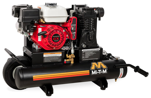 Mi-T-M 8 Gallon Single Stage Gas Air Compressor, Honda Electric Start engine