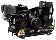 Mi-T-M 8 Gallon Two Stage Air Compressor Generator Combo, Base-Mount, Honda Electric Start engine