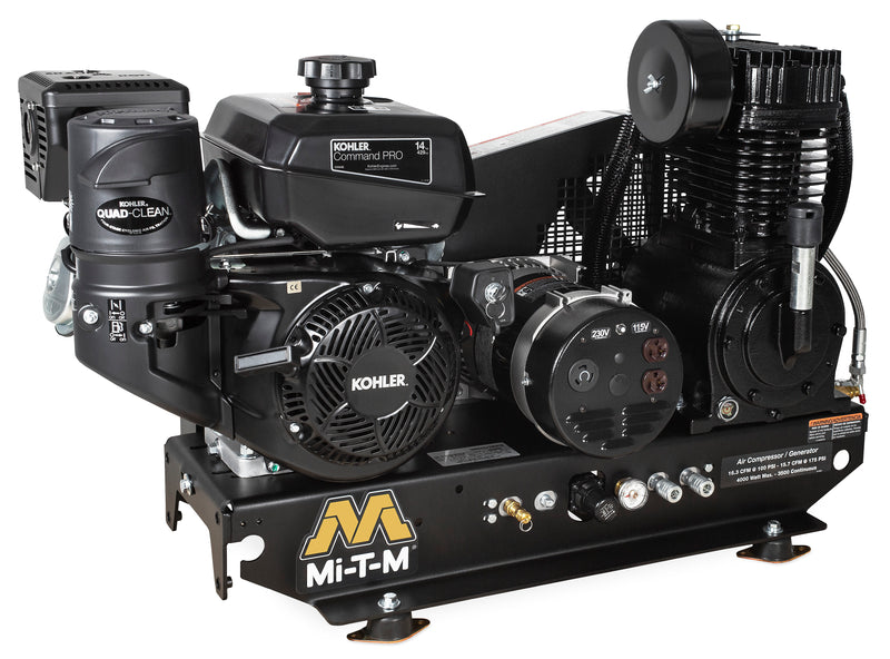 Mi-T-M 8 Gallon Two Stage Air Compressor Generator Combo, Base-Mount, Rehlko Electric Start engine