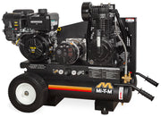 Mi-T-M 8 gallon two stage air compressor generator combo on a wheelbarrow frame