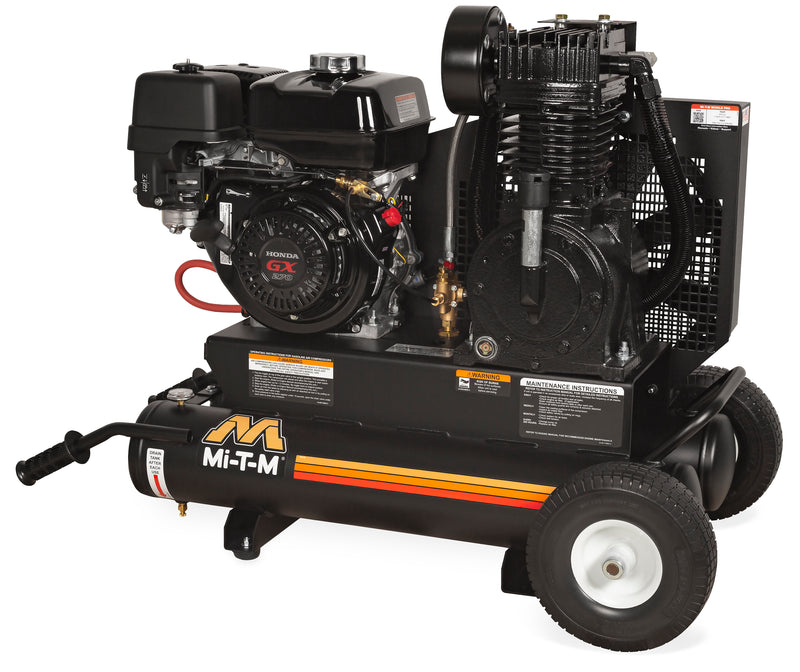Mi-T-M 8 Gallon Two Stage Gas Air Compressor, Honda Reinforced engine
