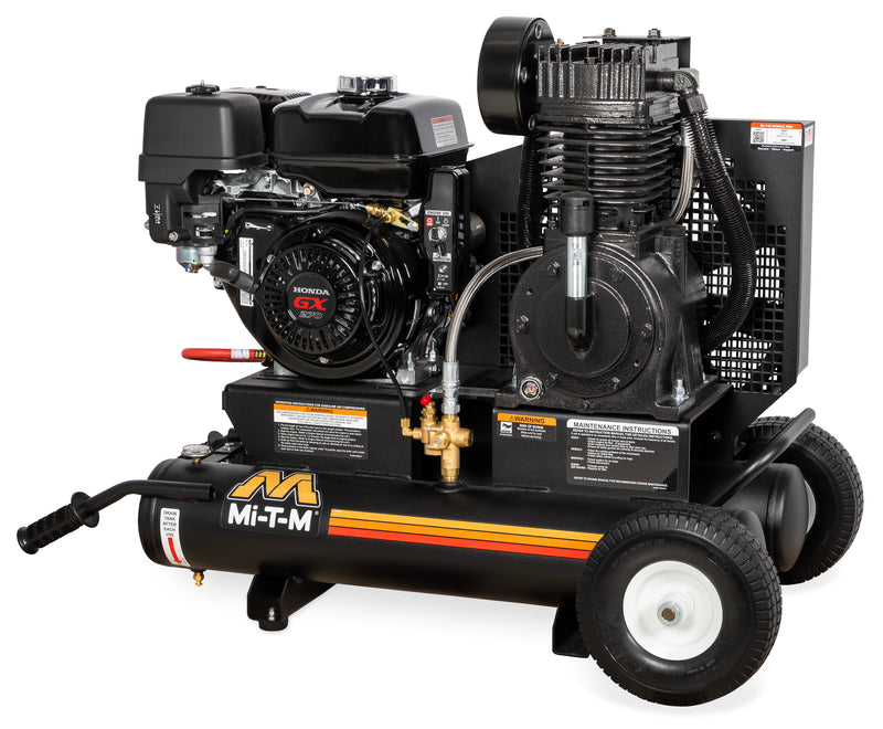 Mi-T-M 8 Gallon Two Stage Gas Air Compressor, Honda Electric Start engine