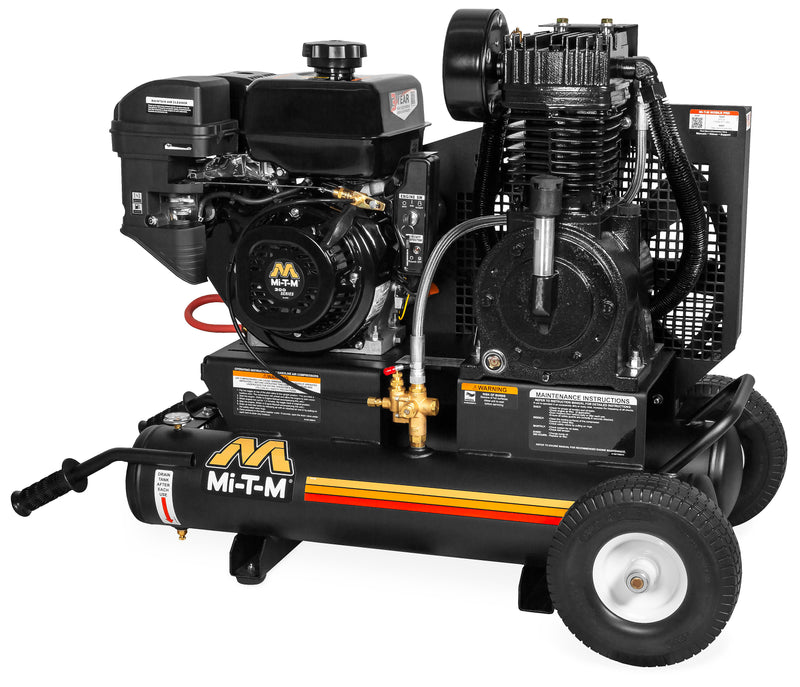 Mi-T-M 8 Gallon Two Stage Gas Air Compressor, Mi-T-M Electric Start engine