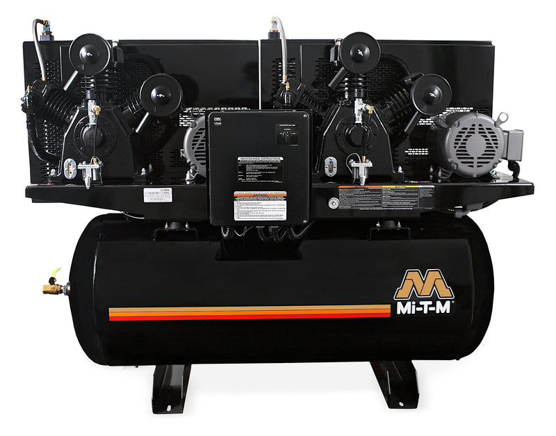 Mi-T-M M-Series 120 Gallon Two Stage Electric Duplex Air Compressor, 10.0 HP, 230V 1-Phase