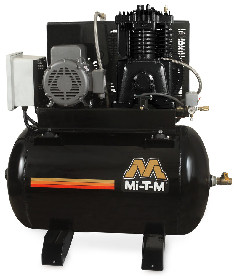 Mi-T-M M-Series 80-120 Gallon Two Stage Electric Simplex Air Compressor, Horizontal, 7.5 HP, 230V 1-Phase