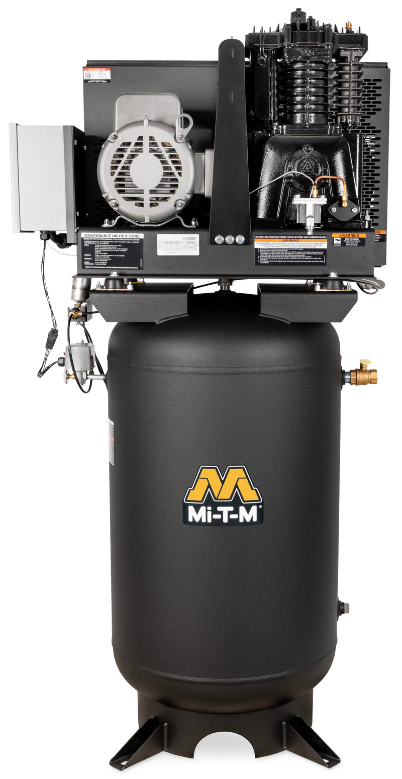 Mi-T-M M-Series 80-120 Gallon Two Stage Electric Simplex Air Compressor, Vertical, 7.5 HP, 230V 1-Phase