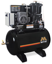 Mi-T-M M-Series simplex air compressor, single pump on an 80 gallon horizontal tank