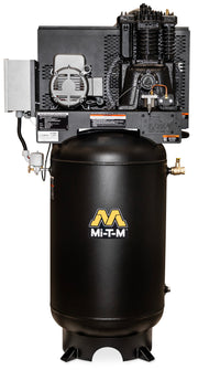 Mi-T-M M-Series simplex air compressor, single pump on an 80 gallon vertical tank
