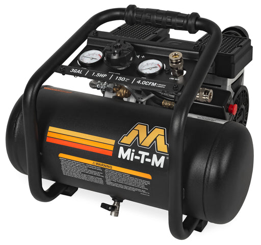 Mi-T-M Work Pro 3 gallon electric air compressor, twin tank with full roll cage handle