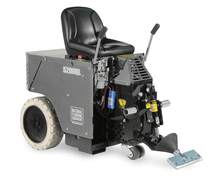 5200QL ride-on scraper badged on the side panel, with operator seat and front blade head