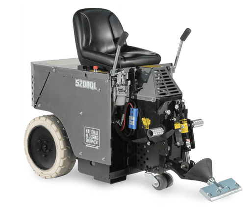 5200QL ride-on scraper badged on the side panel, with operator seat and front blade head