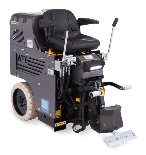 5700 ride-on scraper with NFE side panel, a single lift lever and front blade head