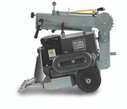 6280HD Gladiator walk-behind scraper with the mast folded flat, showing the flared nose casting and the angled shank and blade